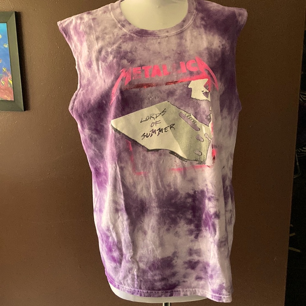 Hot Topic Metallica Purple Tank Top Tie Dye